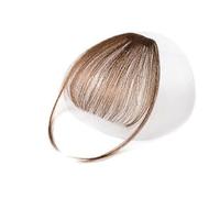 Capelli scoppi Clip in estensioni dei capelli umani Remy al 100% Air Bang Hair 1 pezzo dritto naturale Extensions per i capelli(Light Brown Sideburn)