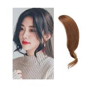 Capelli scoppi Estensioni della frangia ondulata dei capelli umani con frangia laterale ondulata da 2 pezzi Clip da donna nell'estensione dei capelli con frangia Extensions per i capelli(Light Brown)