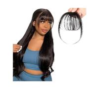 Capelli scoppi Frangia con clip Estensioni dei capelli umani Frangia ad aria Frangia sottile for donne Ragazze 1 pezzo Frangia di ricambio sulla fronte for l'uso quotidiano Extensions per i capelli