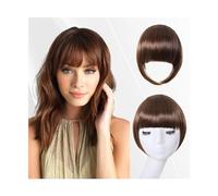 Capelli scoppi Frangia con clip Frangia spessa marrone cenere Frangia con aste Posticci for donna Frangia nelle estensioni dei capelli for l'uso quotidiano Extensions per i capelli(NLH1007-3)