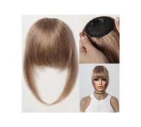 Capelli scoppi Frangia di capelli umani al 100% Frangia francese marrone scuro naturale Clip for capelli in frangia con tempie Parrucchino for donna Clip on Air Bang Extensions per i capelli(005-3)