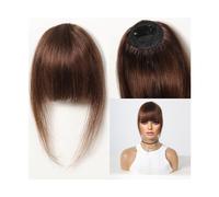 Capelli scoppi Frangia di capelli umani Fermaglio for capelli con frangia francese naturale nero marrone con frangia frangia con tempie Parrucchino for donna Clip su Air Bang Extensions per i capelli(