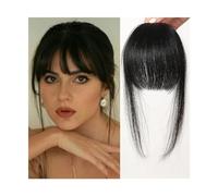 Capelli scoppi Frangia di capelli umani Fermaglio for capelli con frangia francese naturale nero marrone con frangia frangia con tempie Parrucchino for donna Clip su Air Bang Extensions per i capelli(