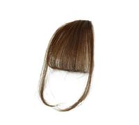 Capelli scoppi Frangia di capelli umani veri Clip for capelli con frangetta naturale Frangia con tempie Parrucchino for donna Clip on Air Bang 4,5 pollici Extensions per i capelli(Bruin)