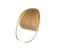 Capelli scoppi Frangia di capelli umani veri Clip for capelli con frangetta naturale Frangia con tempie Parrucchino for donna Clip on Air Bang 4,5 pollici Extensions per i capelli(Golden)