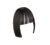 Capelli scoppi Frangia di estensioni Natural Match Well Parrucca Frangia Frangia piatta in fibra ad alta temperatura Capelli finti taglio principessa for outfit Extensions per i capelli(Black Brown)
