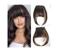 Capelli scoppi Frangia frangia sintetica for capelli Clip nelle estensioni dei capelli Frangia smussata naturale for capelli finti for le donne Accessori for capelli for uso quotidiano Extensions per