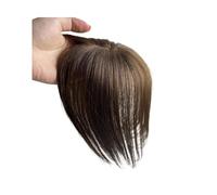 Capelli scoppi Frangia naturale dei capelli umani Frangia laterale for le donne Parte centrale 3D Frangia finta Estensioni clip-in Posticci invisibili Extensions per i capelli(Mocha Brown)
