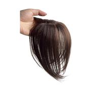 Capelli scoppi Frangia naturale dei capelli umani Frangia laterale for le donne Parte centrale 3D Frangia finta Estensioni clip-in Posticci invisibili Extensions per i capelli(Dark Brown)