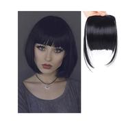Capelli scoppi Frangia sintetica finta for capelli smussati 2 clip nell'estensione dei capelli Frangia finta frontale ordinata Falso parrucchino for donna Clip in frangia Extensions per i capelli(B)