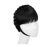 Capelli scoppi Frangia smussata con fascia for capelli sintetica, estensione for capelli finti, con lati lunghi for donna, naturale, falso, nero, marrone, biondo biondo Extensions per i capelli(1B)
