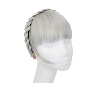 Capelli scoppi Frangia smussata con fascia for capelli sintetica, estensione for capelli finti, con lati lunghi for donna, naturale, falso, nero, marrone, biondo biondo Extensions per i capelli(Silver