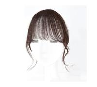 Capelli scoppi Parrucca con frangia Frangia d'aria francese riccia femminile con toppa sottile sulla fronte Basette a forma di S Parrucca con frangia Extensions per i capelli(1B/30HL)