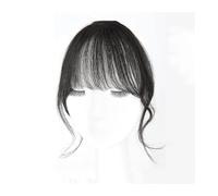 Capelli scoppi Parrucca con frangia Frangia d'aria francese riccia femminile con toppa sottile sulla fronte Basette a forma di S Parrucca con frangia Extensions per i capelli(T1B/613)