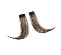 Capelli scoppi Parrucca Frangia parte centrale Estensioni dei capelli Clip sulla fronte Frangia obliqua francese senza cuciture naturale Frangia a otto caratteri Extensions per i capelli(1B/27HL)