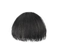 Capelli scoppi Parrucca sintetica Air Bangs Naturale Corto Marrone Biondo Nero Capelli finti Clip di estensione con frangia in pezzi di capelli Extensions per i capelli(Natural Black)