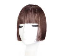Capelli scoppi Parrucca sintetica con frangia taglio principessa. Frangia femminile. Capelli finti. Parrucca sulla fronte naturale Extensions per i capelli(Dark brown)