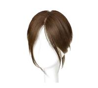 Capelli scoppi Pezzi di parrucca for donna Testa di capelli simulati Frangia naturale e soffice a forma di otto Pezzi di capelli leggeri e sottili Extensions per i capelli(Light Brown)