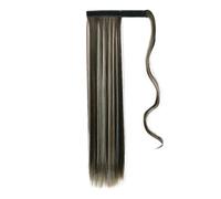 Capelli Sintetici 22''34'' Lungo Dritto Coda Di Cavallo Coda Avvolgente Coda Di Cavallo Clip In Estensioni Capelli Nero Pezzo Copricapo