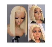 Capelli Sintetici #613 Parrucca Bob Corta e Liscia 13x4 Parrucche Frontali in Pizzo for Capelli Umani da Donna Parrucca sintetica(16inches)