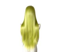 Capelli sintetici a strati lisci verde chiaro, parrucche anteriori in pizzo HD 13x4, parrucca senza colla con nodi candeggiati, taglio pre-pizzicato, da indossare e andare(24 inch)