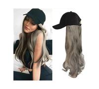 Capelli Sintetici Cappellino da baseball con extension for capelli, cappello, parrucca sintetica lunga e ondulata Parrucca sintetica(411-granny hair)