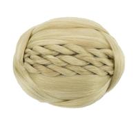 Capelli sintetici, chignon intrecciato, clip nera nel nodo dei capelli, ciambella, elastici per capelli, accessori, accessori per capelli con bobine Ponytail Extension (biondo)