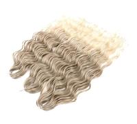 Capelli sintetici da 24 pollici Onda d'acqua Intrecciare le estensioni dei capelli Ombre Bionda Onda profonda Afro Curl Twist Capelli all'uncinetto for le donne(T-LINEN(62))