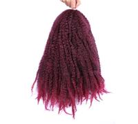 Capelli sintetici Marley Twist da 18 pollici, capelli afro ricci crespi all'uncinetto for finti locs, extension for capelli lunghi e elastici Facile installazione e rimozione(T1B/Burgundy)
