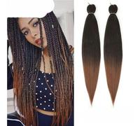 Capelli sintetici morbidi per trecce per bambini, trecce jumbo corte, estensioni per capelli lisci pre-stirate da 12/16/20/26/30 pollici, T1B/30-30 pollici, 8 pezzi/lotto