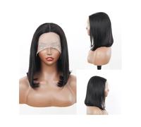Capelli Sintetici Parrucca Bob Capelli Umani Lisci T Part Lace Frontal Parrucche Pre Pizzicate 180 Densità Parrucca Bob 8-16 pollici Parrucca sintetica(12inches)