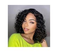 Capelli Sintetici Parrucca di capelli umani Parrucche ricce for donne Parrucca di capelli umani veri senza colla Parrucca brasiliana con parte a T Pizzo frontale trasparente pre-pizzicata Parrucca sin