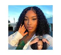 Capelli Sintetici Parrucca in pizzo for donne riccia 4x4 senza colla pronta all'uso parrucche for capelli umani parrucca in pizzo pretagliata Parrucca sintetica(12inches)