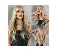 Capelli Sintetici Parrucca sintetica lunga, ondulata e riccia, HD, capelli biondi neri, resistente al calore, for feste Parrucca sintetica