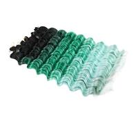 Capelli sintetici ricci profondi intrecciati all'uncinetto, trecce nere ombré, trecce profonde for le donne(green)