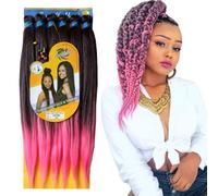 Capelli SUPER JUMBO PREMIUM Braid per Treccine Africane PESO: 522g, LUNGHE: 65cm Pre-Stretched - Hair Braiding Extension, Anellini per Styling COMPRESI, (Pink, 65 cm)