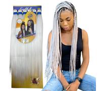 Capelli SUPER JUMBO PREMIUM Braid per Treccine Africane PESO: 522g, LUNGHE: 65cm Pre-Stretched - Hair Braiding Extension, Anellini per Styling COMPRESI, (White, 65 cm)