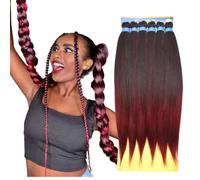 Capelli SUPER JUMBO PREMIUM Braid per Treccine Africane PESO: 522g, LUNGHE: 65cm Pre-Stretched - Hair Braiding Extension, Anellini per Styling COMPRESI, (Red Degradee, 65 cm)