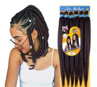 Capelli SUPER JUMBO PREMIUM Braid per Treccine Africane PESO: 522g, LUNGHE: 65cm Pre-Stretched - Hair Braiding Extension, Anellini per Styling COMPRESI, (Dark Brown, 65 cm)