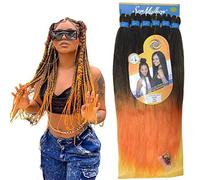 Capelli SUPER JUMBO PREMIUM Braid per Treccine Africane PESO: 522g, LUNGHE: 65cm Pre-Stretched - Hair Braiding Extension, Anellini per Styling COMPRESI, (Orange, 65 cm)