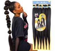 Capelli SUPER JUMBO PREMIUM Braid per Treccine Africane PESO: 522g, LUNGHE: 65cm Pre-Stretched - Hair Braiding Extension, Anellini per Styling COMPRESI, (Black, 65 cm)