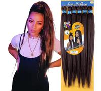 Capelli SUPER JUMBO PREMIUM Braid per Treccine Africane PESO: 522g, LUNGHE: 65cm Pre-Stretched - Hair Braiding Extension, Anellini per Styling COMPRESI, (Light Brown, 65 cm)