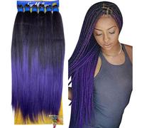 Capelli SUPER JUMBO PREMIUM Braid per Treccine Africane PESO: 522g, LUNGHE: 65cm Pre-Stretched - Hair Braiding Extension, Anellini per Styling COMPRESI, (Purple, 65 cm)