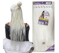 Capelli SUPER JUMBO PREMIUM Braid per Treccine Africane PESO: 609g, LUNGHE: 75cm Pre-Stretched - Hair Braiding Extension, Anellini per Styling COMPRESI, (White, 75 cm)