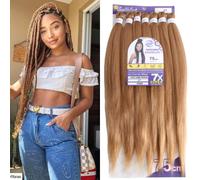 Capelli SUPER JUMBO PREMIUM Braid per Treccine Africane PESO: 609g, LUNGHE: 75cm Pre-Stretched - Hair Braiding Extension, Anellini per Styling COMPRESI, (Biondo Miele, 75 cm)