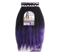 Capelli SUPER JUMBO PREMIUM Braid per Treccine Africane PESO: 609g, LUNGHE: 75cm Pre-Stretched - Hair Braiding Extension, Anellini per Styling COMPRESI, (Viola, 75 cm)