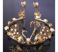 CAPELLI TAIARI CROUNA PER DONNE SWAN CROGINE PRINCIPESSA TIARA TIARAS GIOCHI CONTRO CONTO PAGANTO PROMP Diadem Ornamenti per capelli Decorare