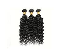 Capelli umani 1B 3 pacchi Estensioni dei capelli neri naturali vergini non trattati 50 grammi for pacco Facile installazione e rimozione(Black-Water Wave,16inch)