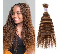 Capelli Umani Alla Rinfusa per l'Intreccio Evidenziano l'Onda Profonda Boho Umano Che Intreccia i Capelli Estensioni dei Capelli Umani Non Trattate per Micro Trecce 20 Inch-100G