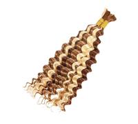 Capelli umani Boho da 16 pollici P27/30/613 for intrecciatura, 2 pacchi trecce Capelli intrecciati a onda profonda